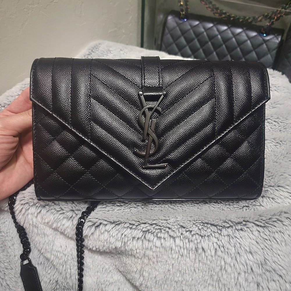 ❌️SOLD❌️ ENVELOPE SMALL BAG IN MIX MATELASSÉ GRAIN DE POUDRE EMBOSSED LEATHER